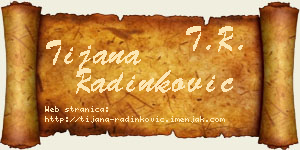 Tijana Radinković vizit kartica